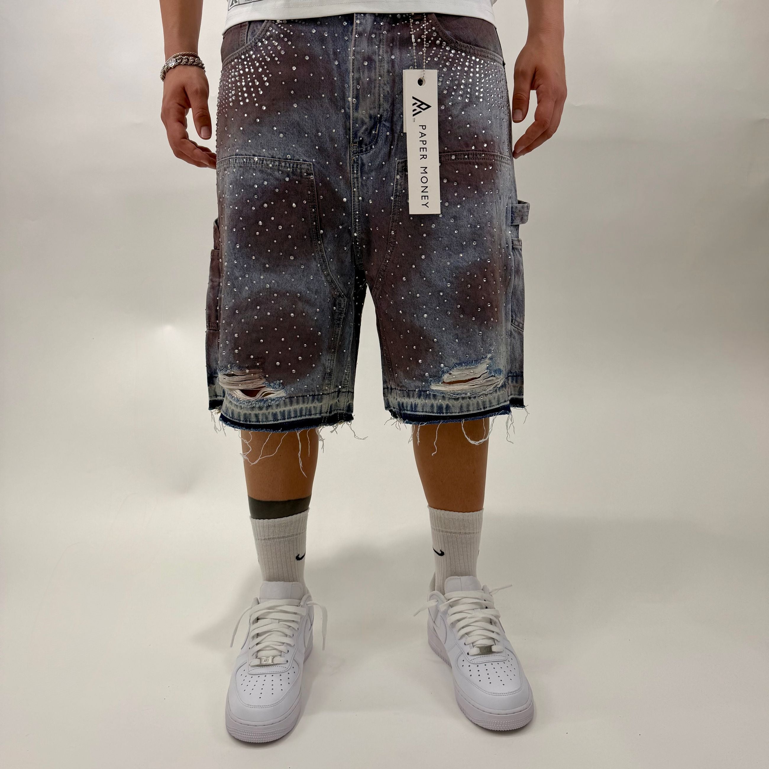 Short Crystalized Denim