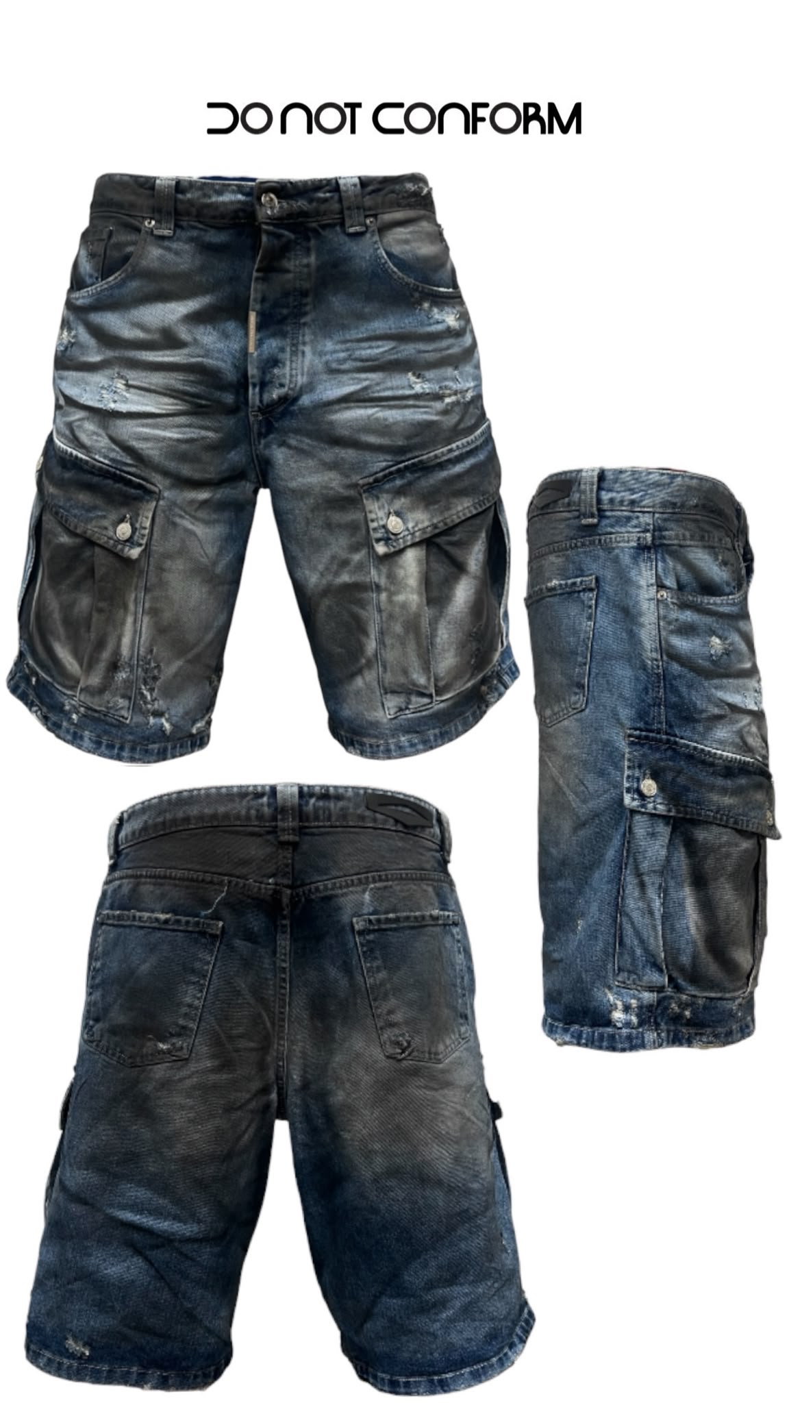 Short Pockets Denim Dark