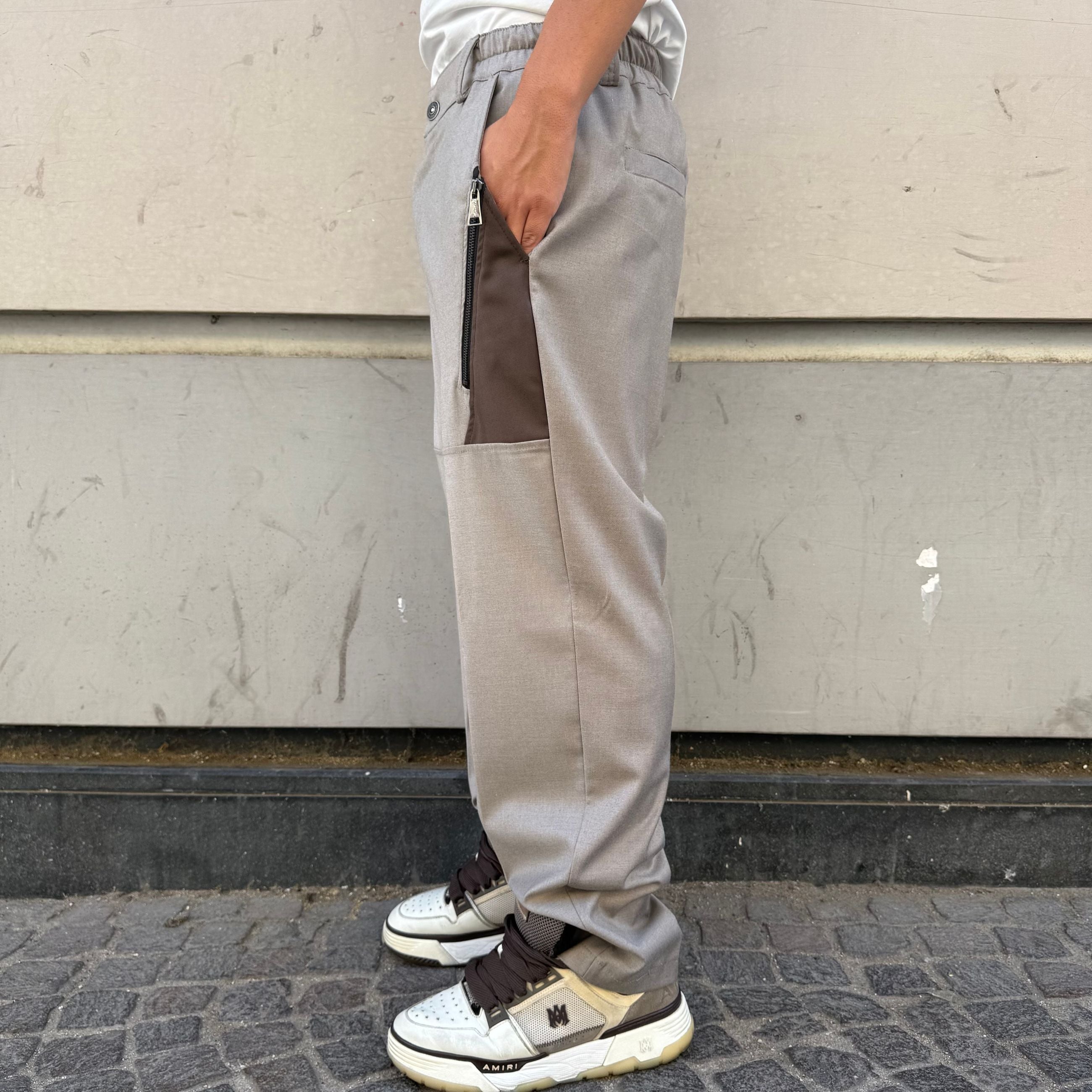 Pantalone Zip Sabbia