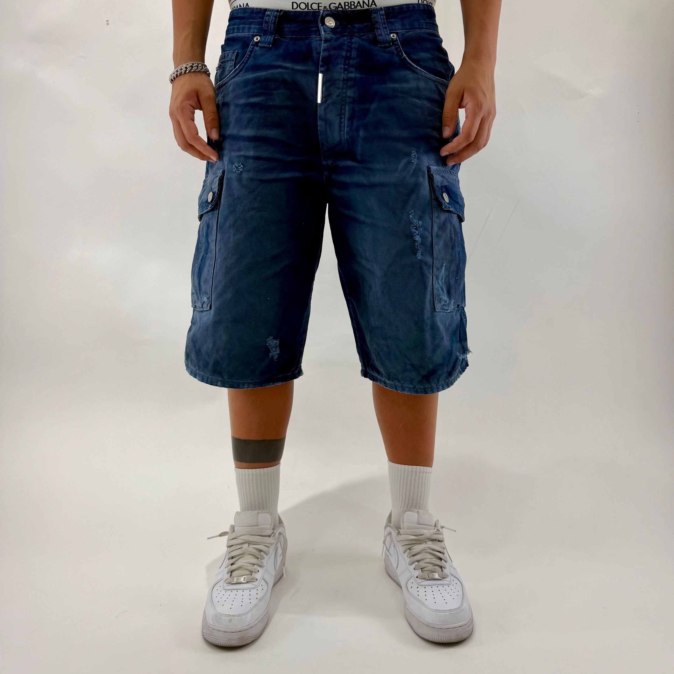 Short H.uno Washed Lavagna