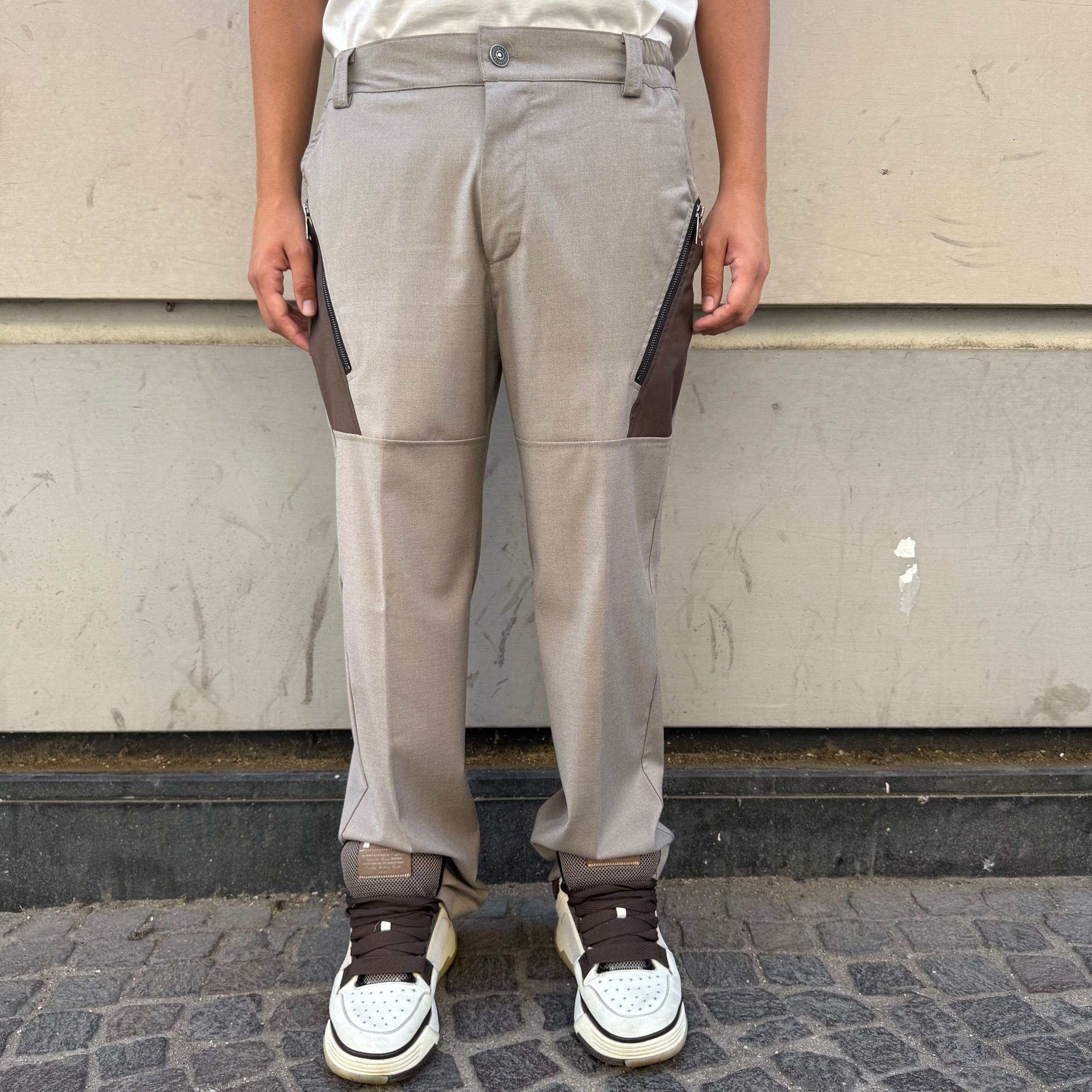 Pantalone Zip Sabbia