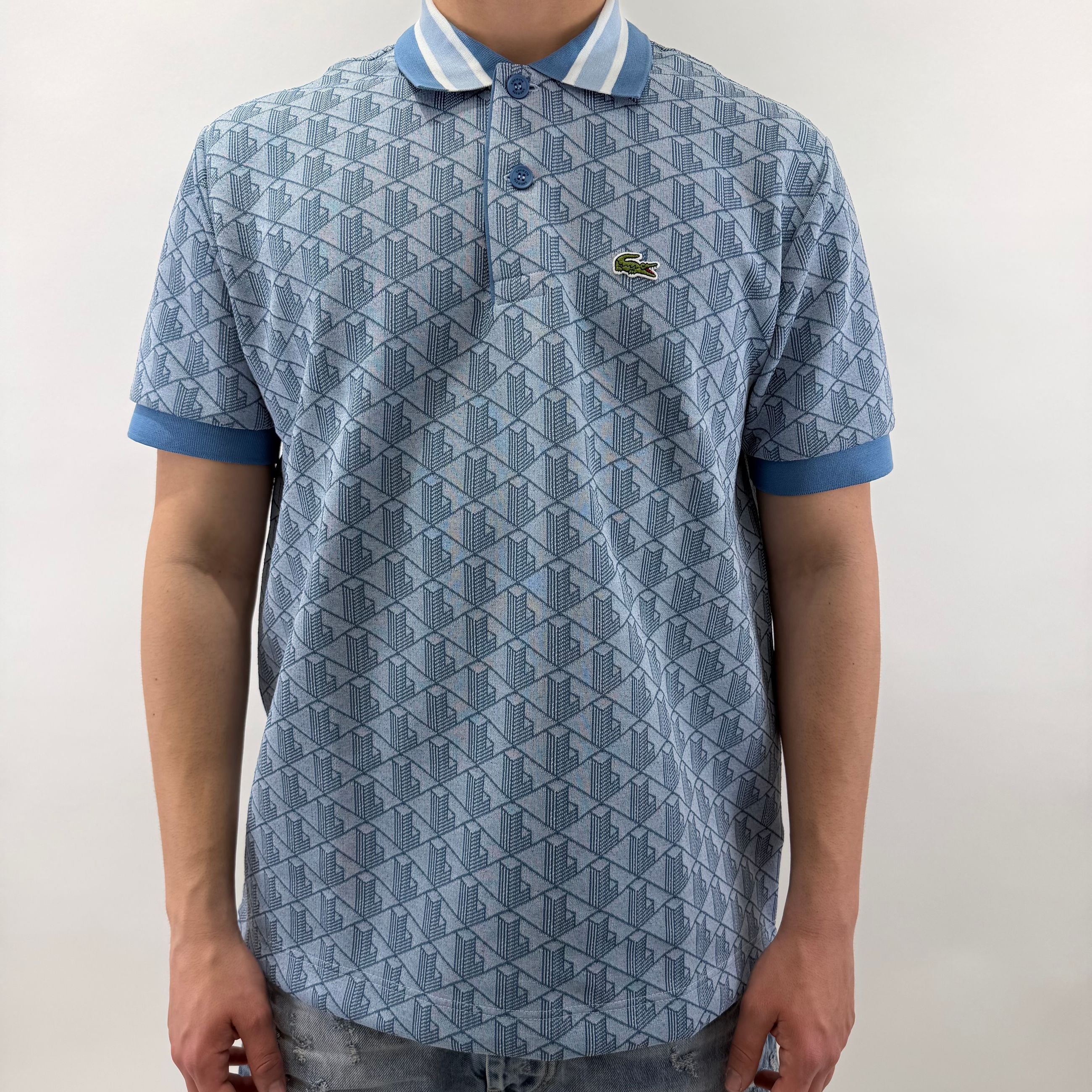 Polo Monogramma Celeste