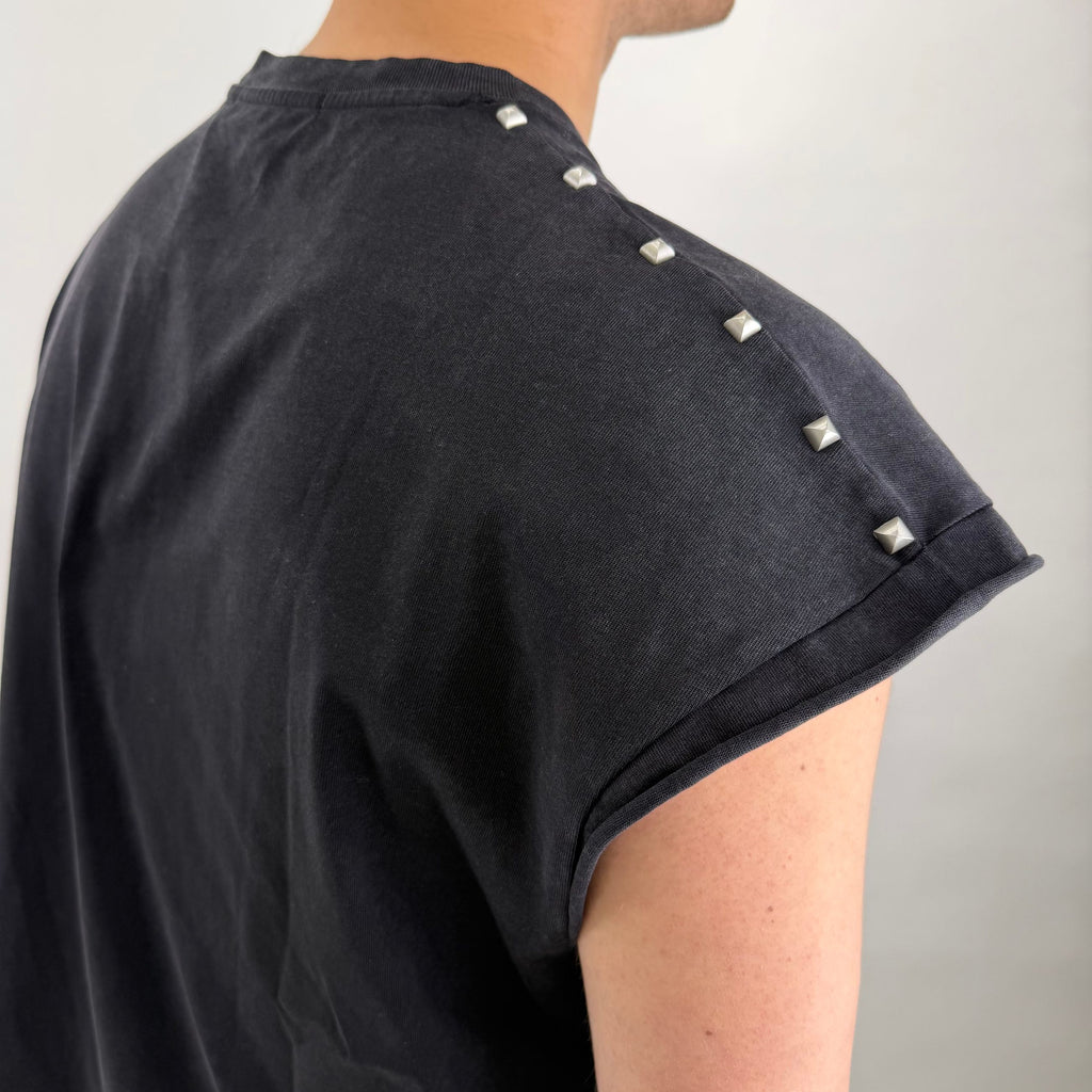 Tee Studded Metal Nero